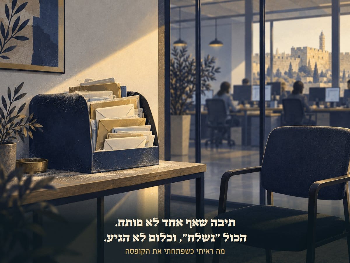 תיבת דואר משותפת מאובקת ומלאה במעטפות שאף אחד לא פתח