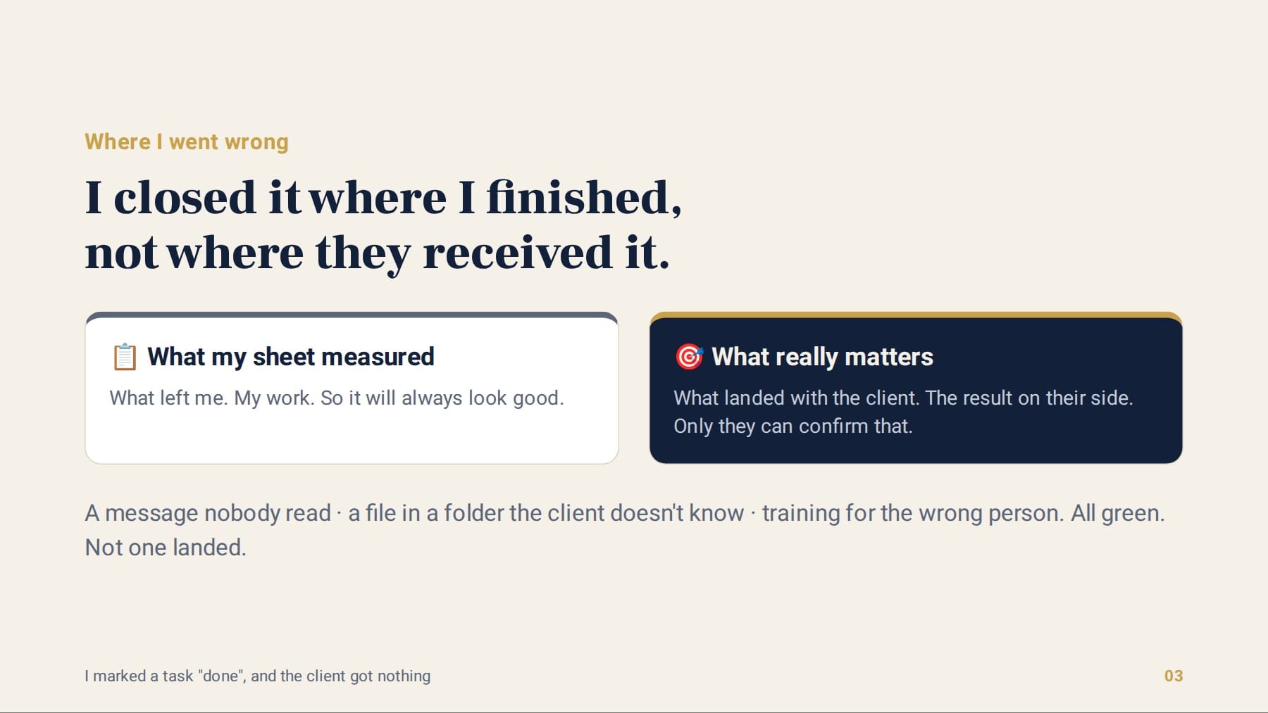 What the sheet measured versus what really matters