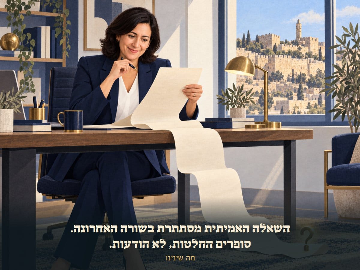 מיכל קוראת מכתב ארוך עד השורה האחרונה, שם מסתתרת השאלה
