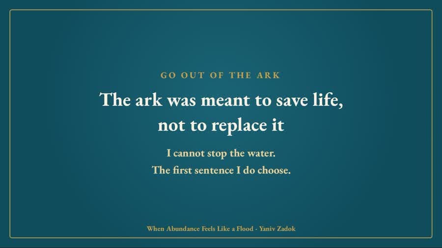The ark was meant to save life, not to replace it