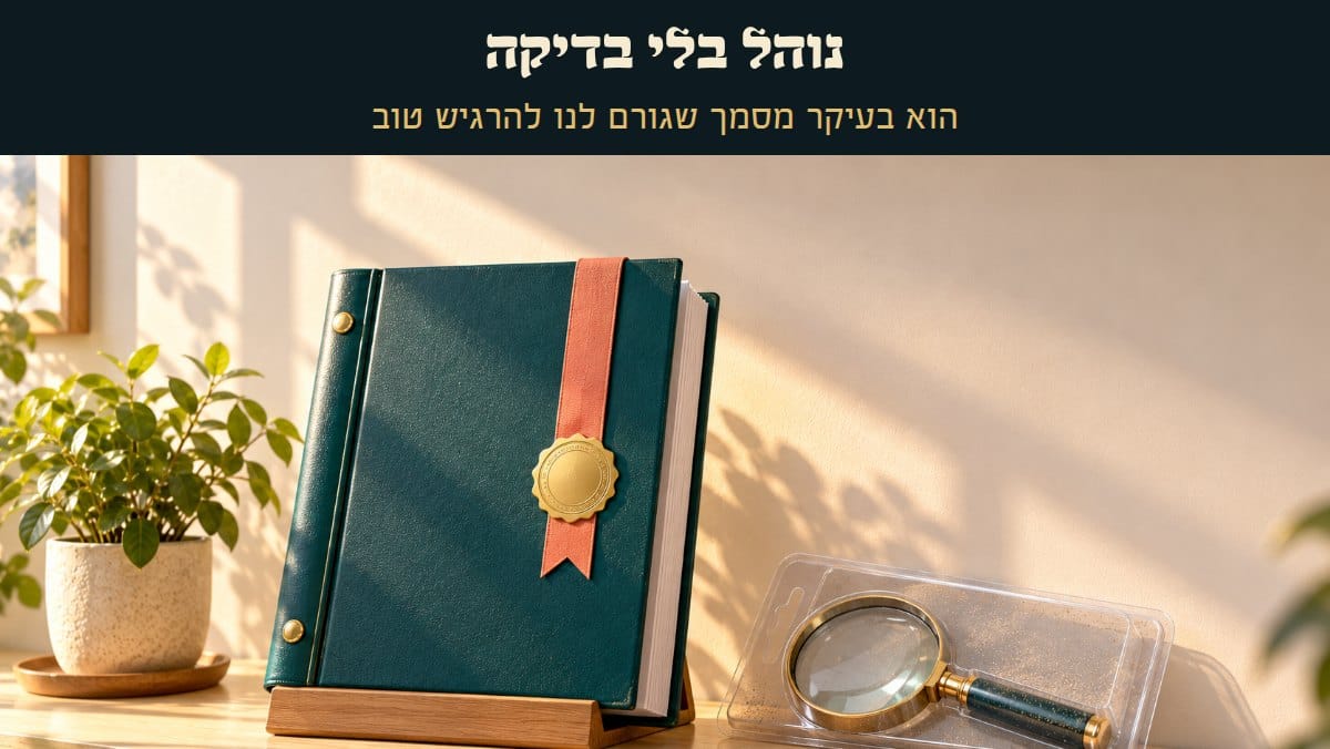 נוהל בלי בדיקה · הוא בעיקר מסמך שגורם לנו להרגיש טוב