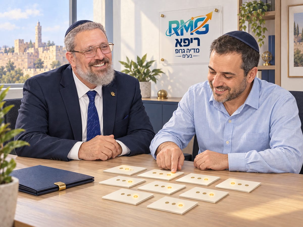 בעל עסק בוחר מהר מתוך עשרה כרטיסים